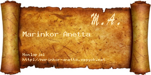 Marinkor Anetta névjegykártya